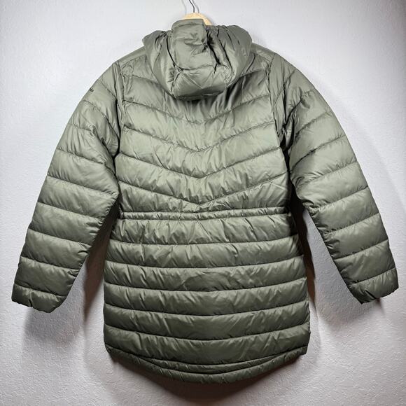 Women's Columbia Green Quilted Puffer Full Zip Coat with Hood Size S NEW - Picture 6 of 7